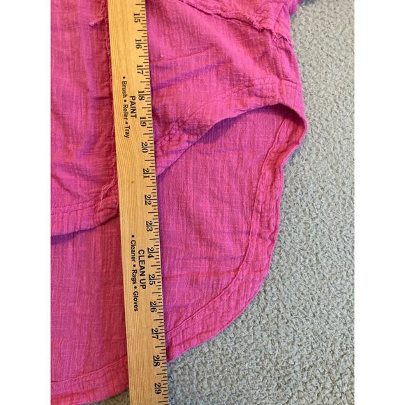 We The Free People Button Top Small Oversized Gauze Long Sleeve Boho Beach Pink - Picture 15 of 16